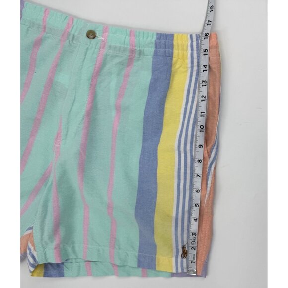 Polo Ralph Lauren Mens XXL Striped Pastel Cotton Shorts With Button Details & Po - Picture 10 of 11